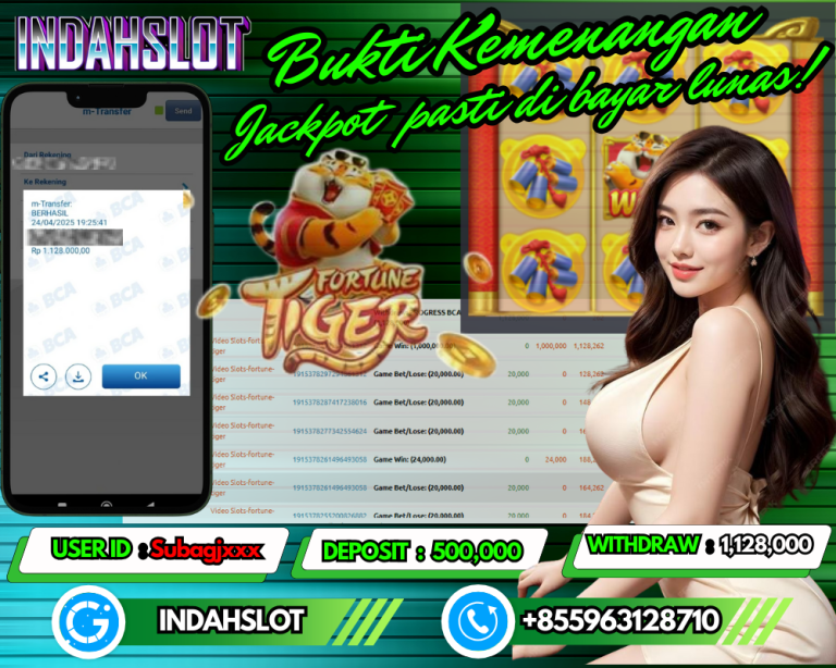 INDAHSLOT JACKPOT FORTUNE TIGER Rp.1.128,000,- LUNAS!!