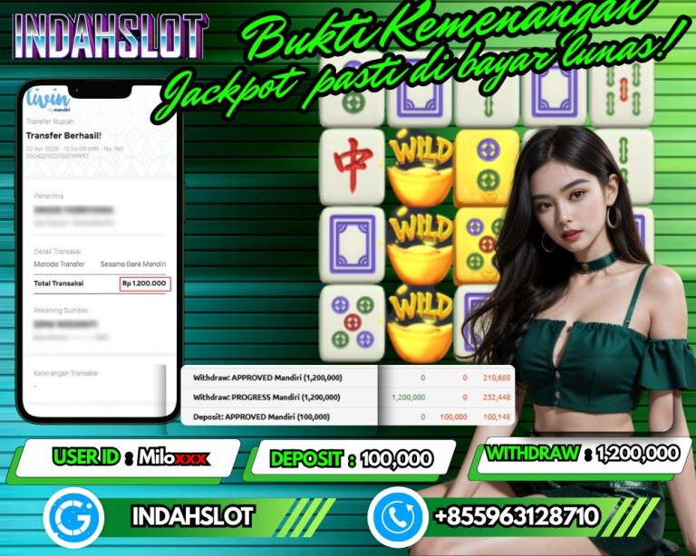 INDAHSLOT JACKPOT MAHJONGWAYS Rp.1,200,000,- LUNAS!!