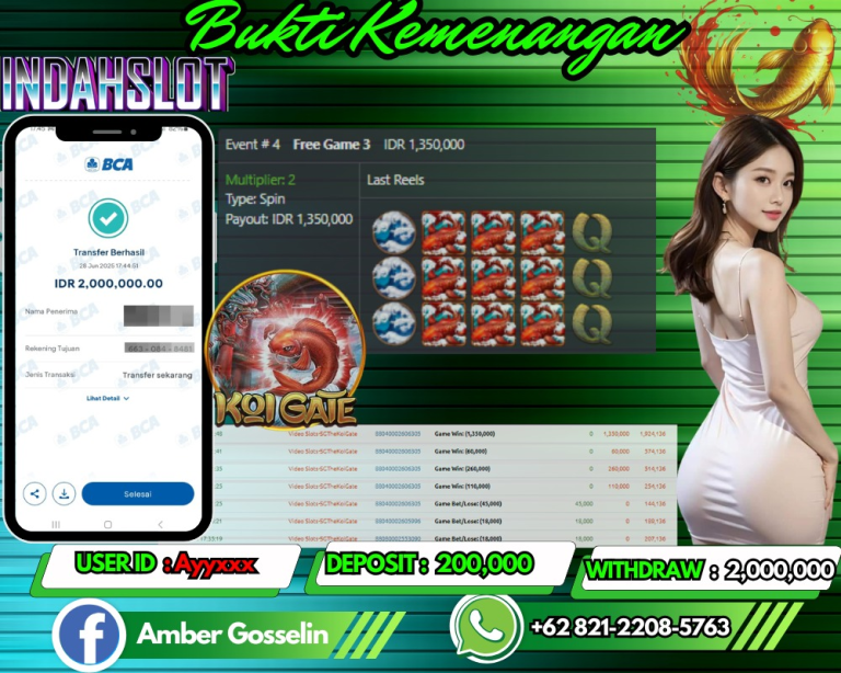 INDAHSLOT JACKPOT KOI GATE Rp.2,000,000,- LUNAS!!