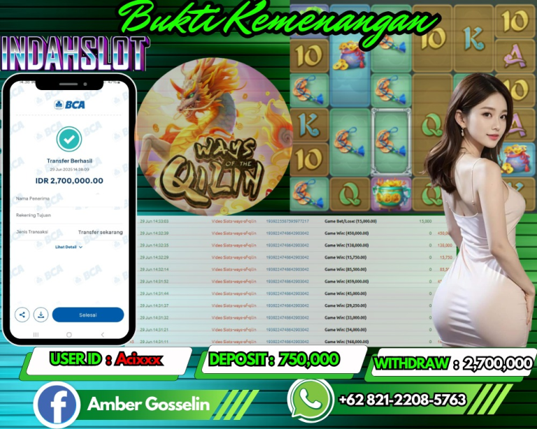 INDAHSLOT JACKPOT WAYS OF THE QILIN Rp.2,700,000,-,- LUNAS!!