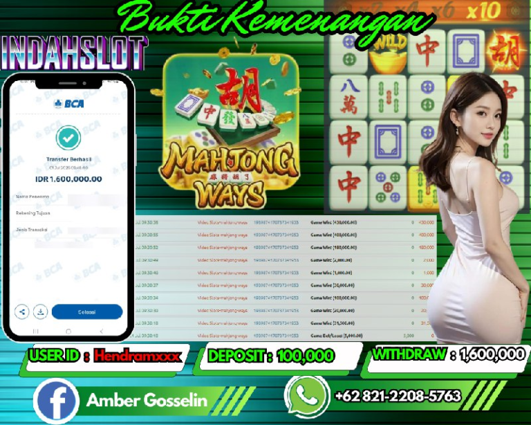 INDAHSLOT JACKPOT MAHJONG WAYS Rp.1,600,000,-,- LUNAS!!