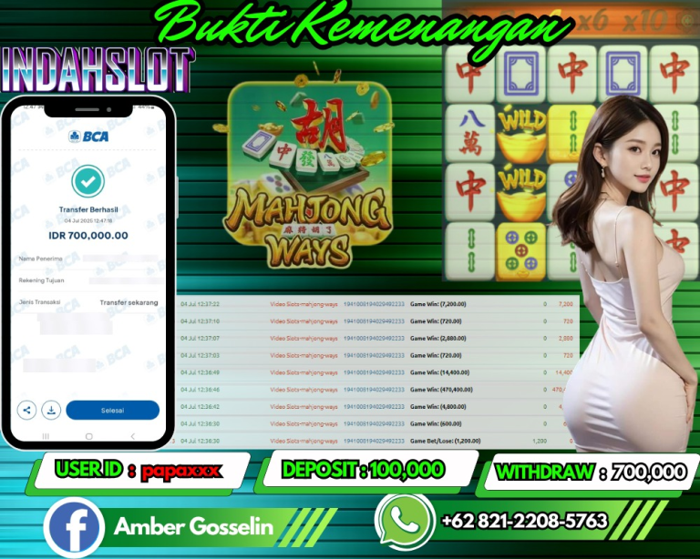 INDAHSLOT JACKPOT MAHJONG WAYS Rp.700,000,-,- LUNAS!!