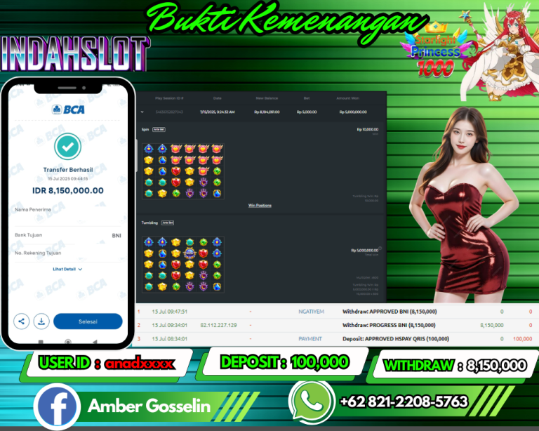 INDAHSLOT JACKPOT STARLIGHT PRINCESS 1000 Rp.8,150,000,- LUNAS!!