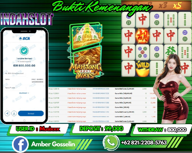 INDAHSLOT JACKPOT MAHJONG WAYS Rp.800,000,- LUNAS!!