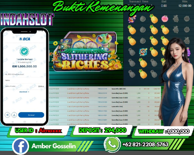 INDAHSLOT JACKPOT Slithering Riches Rp.1,000,000,- LUNAS!!