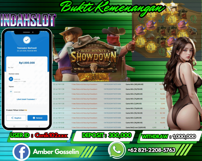 INDAHSLOT JACKPOT WILD BOUNTY SHOWDOWN Rp.1,000,000,- LUNAS!!
