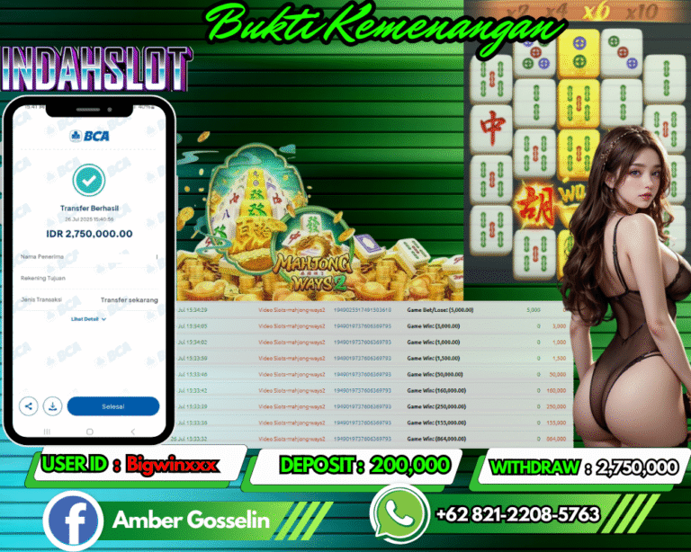 INDAHSLOT JACKPOT MAHJONG WAYS 2 Rp.2,750,000,- LUNAS!!