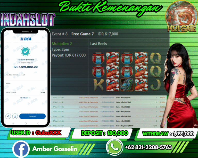 INDAHSLOT JACKPOT KOI GATE Rp.1,091,000,- LUNAS!!