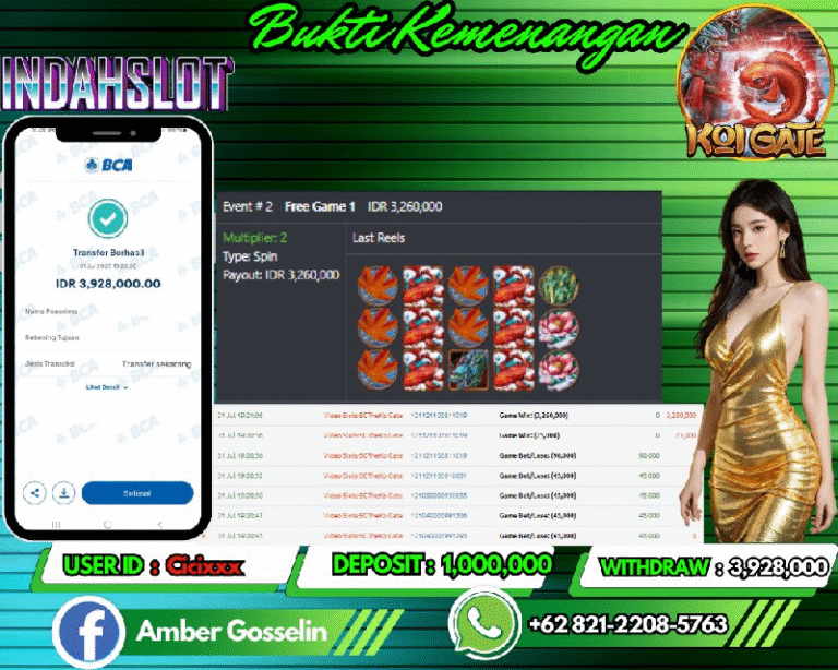 INDAHSLOT JACKPOT KOI GATE Rp.3,928,000,- LUNAS!!