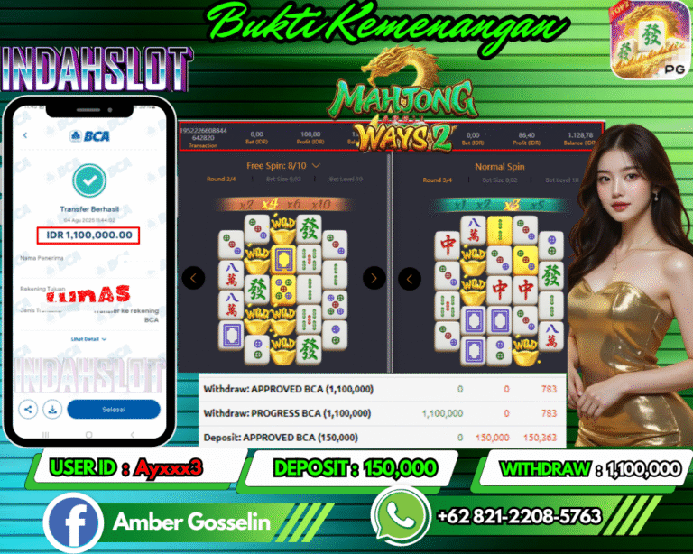 INDAHSLOT JACKPOT MAHJONG WAYS 2 Rp.1,100,000,- LUNAS!!