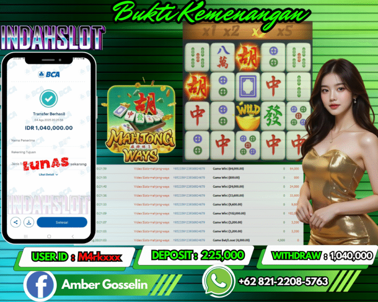 INDAHSLOT JACKPOT MAHJONG WAYS Rp.1,040,000,- LUNAS!!