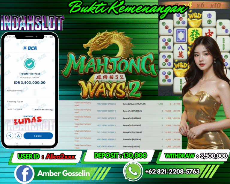 INDAHSLOT JACKPOT MAHJONG WAYS 2 Rp.3,500,000,- LUNAS!!