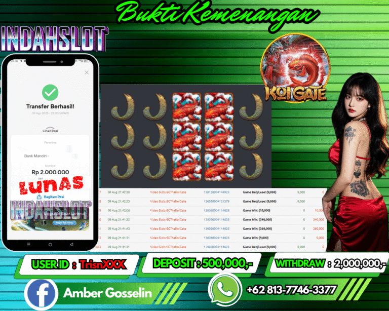 INDAHSLOT JACKPOT KOI GATE Rp.2,000,000,- LUNAS!!