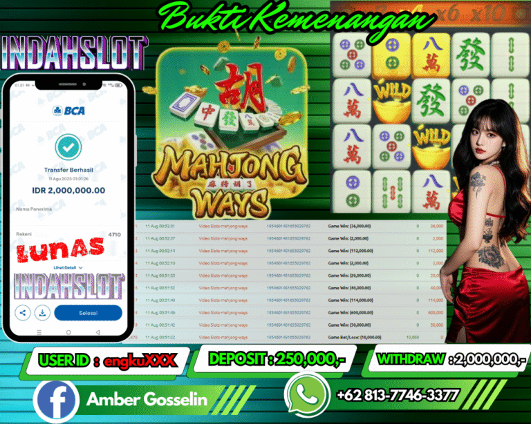 INDAHSLOT JACKPOT MAHJONG WAYS Rp.2,000,000,- LUNAS!!