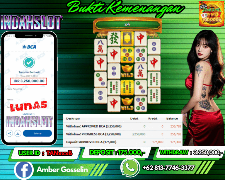INDAHSLOT JACKPOT MAHJONG WINS 2 Rp.3.250,000,- LUNAS!!
