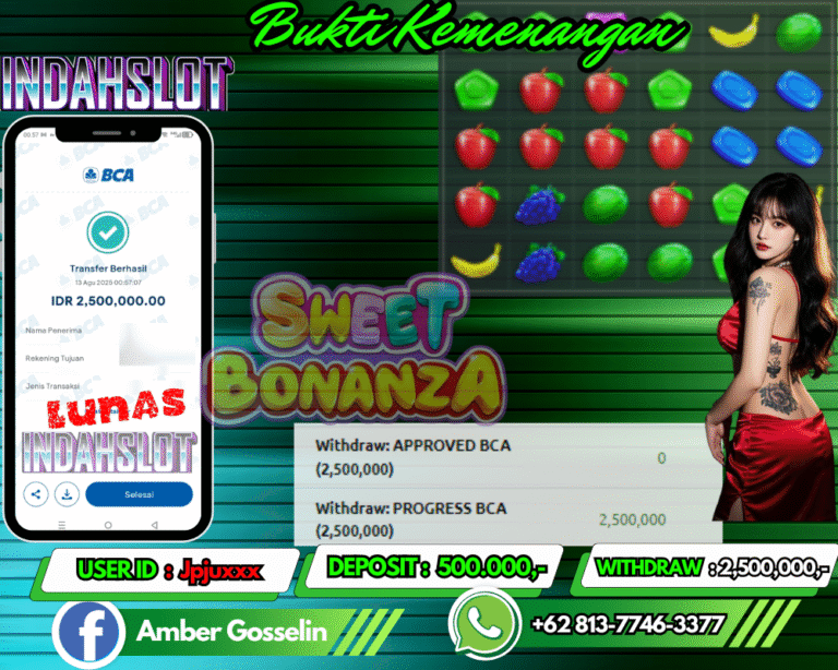 INDAHSLOT JACKPOT SWEET BONANZA Rp.2,500,000,- LUNAS!!