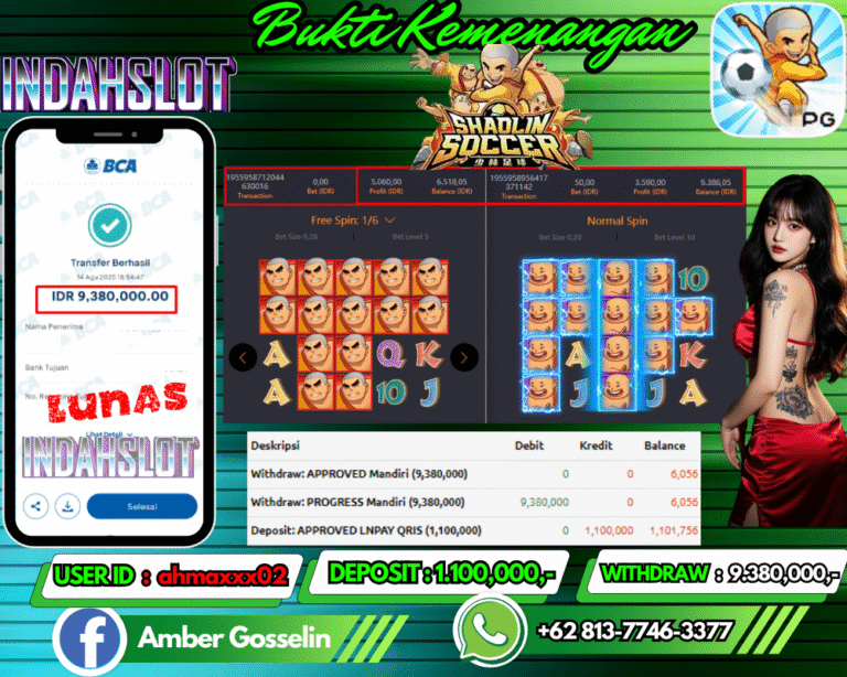 INDAHSLOT JACKPOT SHAOLIN SOCCER Rp.9.380,000,- LUNAS!!