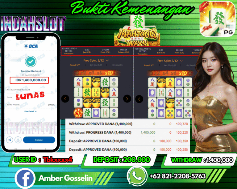 INDAHSLOT JACKPOT MAHJONG WAYS 1 Rp.1.400,000,- LUNAS!!
