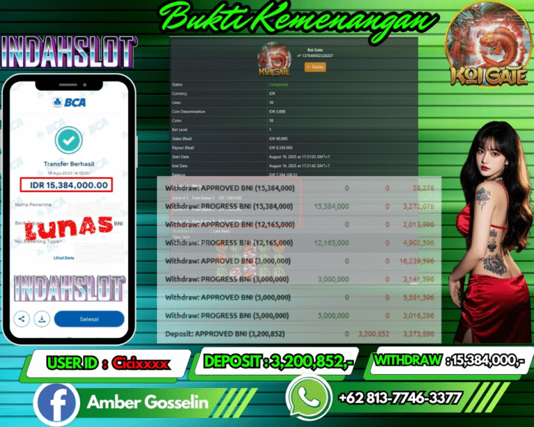 INDAHSLOT JACKPOT KOI GATE Rp.15,384,000,- LUNAS!!